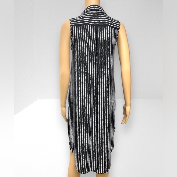 Haute Monde Black and White Button Down Shirt Casual Tunic Dress Women’s Size S - Picture 2 of 12